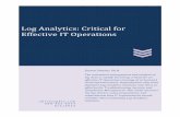 Log Analytics: Critical for Effective IT Operations...Log Analytics: Critical for Effective IT Operations Page 3 Executive Summary Log Analytics is quickly emerging as a critical component