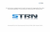 A mission statement and research agenda for the Sustainability … · 2017-06-02 · - 3 - 2. A research agenda for the STRN The purpose of this research agenda The STRN aims to deepen