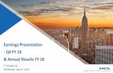 Earnings Presentation - Q4 FY 18 & Annual Results FY 18 · Earnings Presentation - Q4 FY 18 & Annual Results FY 18 C Vijayakumar Wednesday, May 02, 2018. ... Telecom, Retail, CPG,