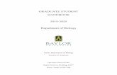 GRADUATE STUDENT HANDBOOK 2019-2020 Department of … · Graduate Student Handbook, Department of Biology, Baylor University, page 7 Successful defense of proposed research is the