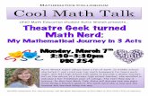 Mathematics Colloquium Cool Math Talk · UNO Math Education student Katie Wanek presents… Mathematics Colloquium Cool Math Talk AA/EEO institution. For special needs, call the Math
