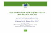 Update on highly pathogenic avian influenza in the EU · 18/12/2017  · Highly pathogenic avian influenza 2016-2017 • 27/10/2016: start of the HP H5N8 epidemic in Hungary, wild