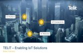 TELIT Enabling IoT Solutions · INTERNET OF THINGS $294M Revenues 2014 . E 4 Enabling IoT is what we do The new way to onboard your things CONNECT MANAGE INTEGRATE . E 5 TELIT IoT