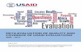 META-EVALUATION OF QUALITY AND COVERAGE OF USAID … · evaluation experiences and perceptions of changes in the USAID evaluation process. META-EVALUATION OF QUALITY AND COVERAGE