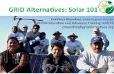 GRID%Alterna-ves:%Solar%101 · • Solar!Primer! • Solar!Suitability!Basics! • Choosing!aContractor! • Solar!Financing!Op)ons! • Resources!and!WrapCup! Generating Renewable