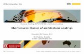 Short course: Basics of architectural coatings...Basics of architectural coatings Coating materials - Beschichtungsstoffe (ISO 4618:2006) Facade paint acc, 1062-1 in % Organic render