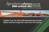 Insights from the 2012 B2B Marketing Benchmark … - 2011...Insights from the 2012 B2B Marketing Benchmark Report and how to get the most from the Summit 2011 B2B Marketing Research