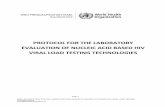 PROTOCOL FOR THE LABORATORY EVALUATION OF NUCLEIC ACID BASED HIV VIRAL LOAD TESTING ... · This protocol describes the procedures required to perform an evaluation of HIV nucleic-acid