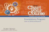 Class of 2018 and Beyond - Fort Bend ISD · Fort Bend Independent SchoolDistrict Foundation Graduation Plan –22 credits 4 English –ELA I - III & one advanced 2 LOTE or ComputerProgramming