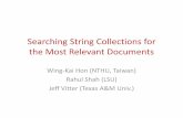 Searching String Collections the Most Relevant Documents• Goal: design data structures to manage massive data sets – Near‐minimum amount of space • Measurespaceindata‐aware