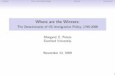 Where are the Winners - Princeton University Where are the Winners: The Determinants of US Immigration