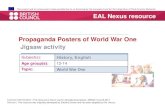 Propaganda Posters of World War One - The Bell Foundation · Propaganda Posters of World War One Jigsaw activity Subject(s): History, English Age group(s): 12-14 Topic: World War