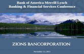 Bank of America Merrill Lynch Banking & Financial Services Conference · 2011-11-15 · Bank of America Merrill Lynch Banking & Financial Services Conference. ... A Collection of