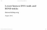 Lesser known DNS tools and BIND tricks - …cas/bind-tricks-talk/Lesser-known...8/4/12 Lesser known DNS tools and BIND tricks file:///home/cas/talk/bind-tricks/html/dns-tricks.html