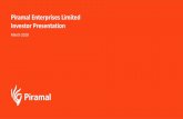 Piramal Enterprises Limited Investor Presentation · Piramal Enterprises Limited does not undertake any obligation to update forward-looking statements to reflect events or circumstances