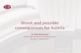 Brexit and possible consequences for Austria...OECD: real GDP in EU27 could be 1% lower in 2020 (UK: -3%) Kierzenkowski, R., Pain, N., Rusticelli, E., Zwart, S. (2016), The Economic