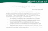COUNCILLORS BRIEFING NOTE - Wiltshire€¦ · Children and Families Services, has in its portfolio a 5 bedded detached property with an annexe at 50 Spa Road Melksham. This property