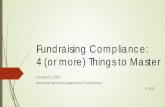 Fundraising Compliance: 4 (or more) Things to Masterpluk.org/centraldirectory/MNA/C6-Fundraising-Compliance... · 2017-03-12 · Crowdfunding Platforms: Full service – host site,