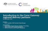 Introduction to the Carer Gateway regional delivery partners · be accessed via phone, online and in-person with a Carer Gateway regional delivery partner (RDP). Online services (accessed