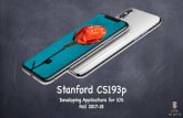 Stanford CS193p - Apple Inc. · Stanford CS193p Developing Applications for iOS Fall 2017-18. CS193p Fall 2017-18 Today Drag and Drop Transferring information around within and between