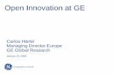 Open Innovation at GE - OECD · 2016-03-29 · Open Innovation at GE Carlos Härtel Managing Director Europe ... Most of world R&D is outside of your company GE R&D expenditures in