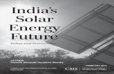India’s Solar Energy Futures... · 2014-03-25 · India’s first 1,000 MW of installed solar power capacity was financed by a partnership between the Overseas Private Investment
