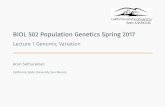 BIOL 502 Population Genetics Spring 2017arunsethuraman.weebly.com/uploads/8/5/7/2/85721132/week_1.pdf · Population Genetics Population Geneticsisthestudyofhowevolutionaryforcesof
