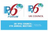 UK IPV6 COUNCIL · AGENDA – MORNING SESSION 10:00 –10:15 Opening and UK IPv6 Council update –Veronika McKillop 10:15 –10:20 IPv6 Bingo game explained –Tim Chown 10:20 –10:50