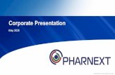 Corporate Presentation - pharnext.com€¦ · Corporate Presentation May 2020 onfidential to the Addressee Only. Disclaimer Refereces herei to this presetatio (the “Presetatio”)