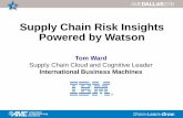 Supply Chain Risk Insights Powered by Watson · Risk Insights Agenda 1. Introduction to IBM supply chain risk mitigation 2. What is cognitive computing? 3. How does cognitive relate