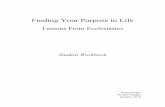Finding Your Purpose in Life - Inver Grove churchinvergrovechurch.com/Content/images/Study of Ecclesiastes... · 2016-06-09 · Finding Your Purpose in Life Lessons From Ecclesiastes
