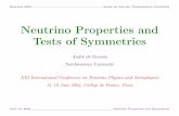 Neutrino Properties and Tests of Symmetries · Neutrino 2004 Andr´e de Gouvˆea, Northwestern University However, the fact that neutrinos have mass and given the unprecedented abundance