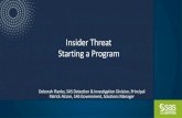 Insider Threat Starting a Program - TaxAdmin.org · Sample Insider Threat Management Team These Do Not Need to Be Full Time Roles Insider Threat Program Manager Operations Lead Analysis