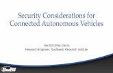 Security Considerations for Connected Autonomous Vehicles · Connected Vehicles (V2X) - Solutions • Write standards with security in mind • Validation • Isolation (e.g. Gateways)