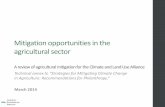 Mitigation opportunities in the agricultural sector...Sources: 1) Pierre Gerber et al., 2013. Tackling climate change through livestock – A global assessment of emissions and mitigation