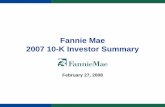 Fannie Mae 2007 10K Investor Summary · Net interest income significantly lower as net interest yield declines. Net interest yield increased modestly in Q4 2007 due to lower debt