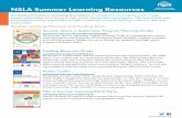 NSLA Summer Learning Resources · 2018-03-13 · NSLA Summer Learning Resources ... your peers across the country are finding innovative ways during the summer to expand access to