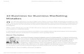 Mistakes 10 Business-to-Business Marketingfunnelfox.co.za/pdf/10BusinessMistakes.pdf · latest digital B2B Marketing techniques including Account-Based marketing (ABM), Inbound marketing,