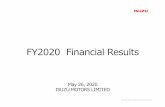 FY2020 Financial Results...CV-Japan Full-scale decline expected in 2Q (YoY 1Q-90％, 2Q-60％, 3Q-80％, 4Q-90％) CV-Overseas Forecasting the worst at 1Q, slight recovery from 2Q