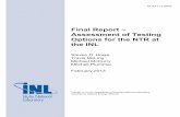 Final Report INL NTR SAFE 3-1-13Final Report – Assessment of Testing Options for the NTR at the INL Steven D. Howe Travis McLing Michael McCurry Mitchell Plummer February 2013 ...