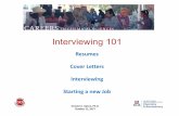 Resumes Cover*Letters Interviewing Starting*a*new*Job · Interviewing101 Resumes Cover*Letters Interviewing Starting*a*new*Job Donald*A.*Upson,*Ph.D. October*21,*2017