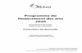 Programme du financement des arts 2020...de la Loi sur les municipalités de 2001, R.O. 2001, chap. 25, conformément à la Politique sur les contributions et les subventions de la