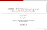 ECE595 / STAT598: Machine Learning I Lecture 36 Defending ...Lecture 33-35 Adversarial Attack Strategies Lecture 36 Adversarial Defense Strategies Lecture 37 Trade-o between Accuracy