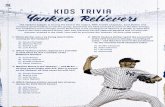 Kids Trivia Yankees Relievers...Kids Trivia Yankees Relievers The Yankees bullpen is among the best in the majors. With Aroldis Chapman, Zack Britton and company spearheading an electric