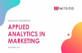 MEASURE TOMORROW APPLIED ANALYTICS IN MARKETING · ˃ Prepping and blending data derived from Excel Spreadsheets, homegrown databases, and other sources ˃ Asking from help from IT