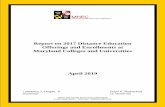 Report on 2017 Distance Education Offerings and ... Distance...Report on 2017 Distance Education . Offerings and Enrollments at . Maryland Colleges and Universities . April 2019 .