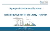 Hydrogen from Renewable Power Technology …...2 Key messages • Renewable sourced hydrogen (green-hydrogen) –the zero-carbon solution of the future • A shift from automobile