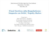 Final Section 385 Regulations: Impacts on Debt / Equity Rules · Final Section 385 Regulations: Impacts on Debt / Equity Rules Presenters: Nate Giesselman, Skadden ... –Issues a