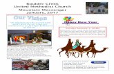 Boulder Creek United Methodist Church Mountain …...Boulder Creek United Methodist Church Mountain Messenger January, 2017 “To illuminate the world with God’s love by serving