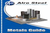 Alro Steel · Supplies Data Red Metals Brass, Copper and Bronze Products Section 7, Pages 7-1 to 7-32 Alloys and Tool Steel Bar and Plate Products Section 8, Pages 8-1 to 8-66 Other